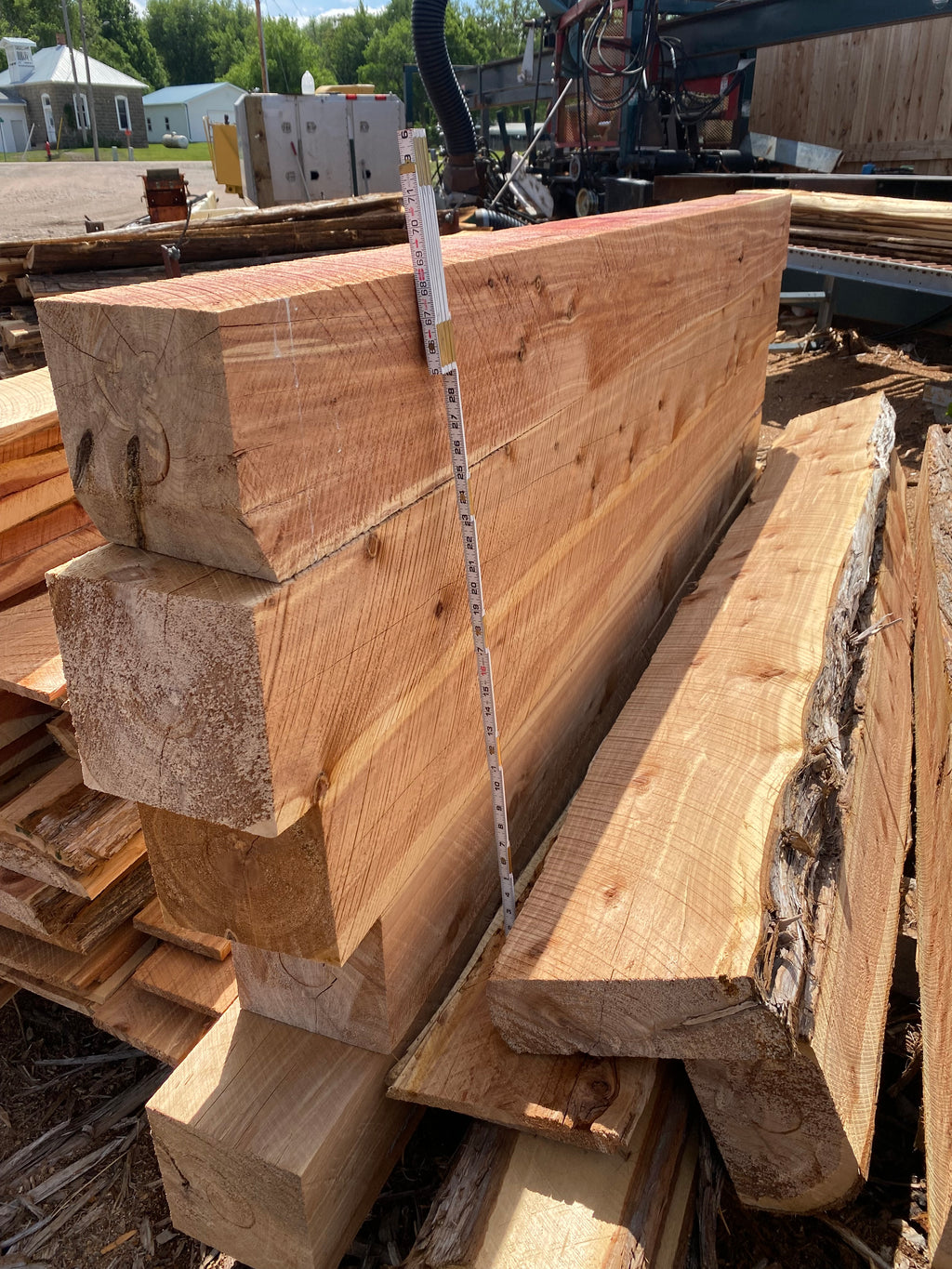 8”x8”x8’ Eastern Red Cedar Cants Beams Post Nebraska Sawmill Export 
