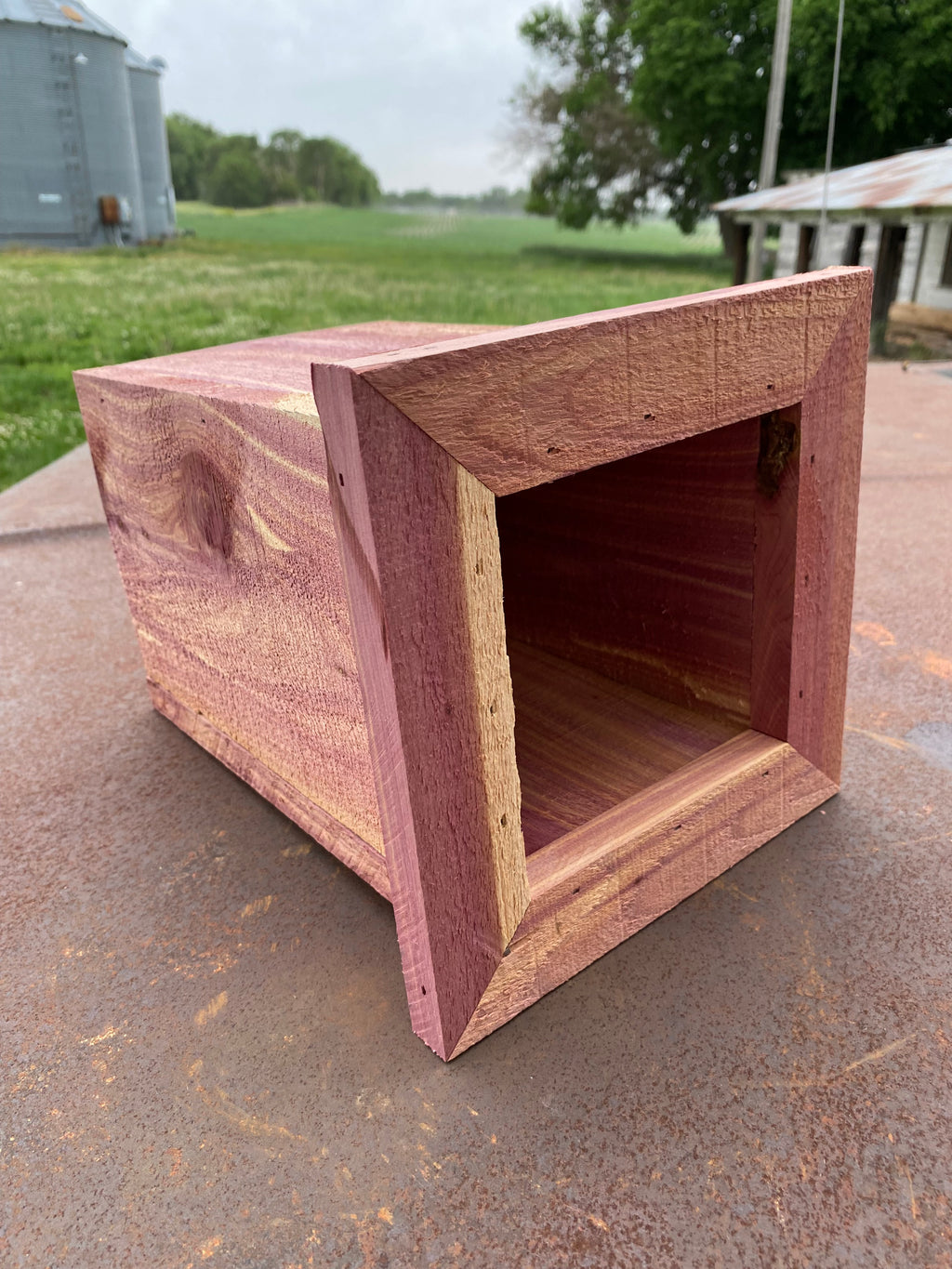 Handcrafted Eastern Red Cedar Planter 11” H x 8” W x 5” opening