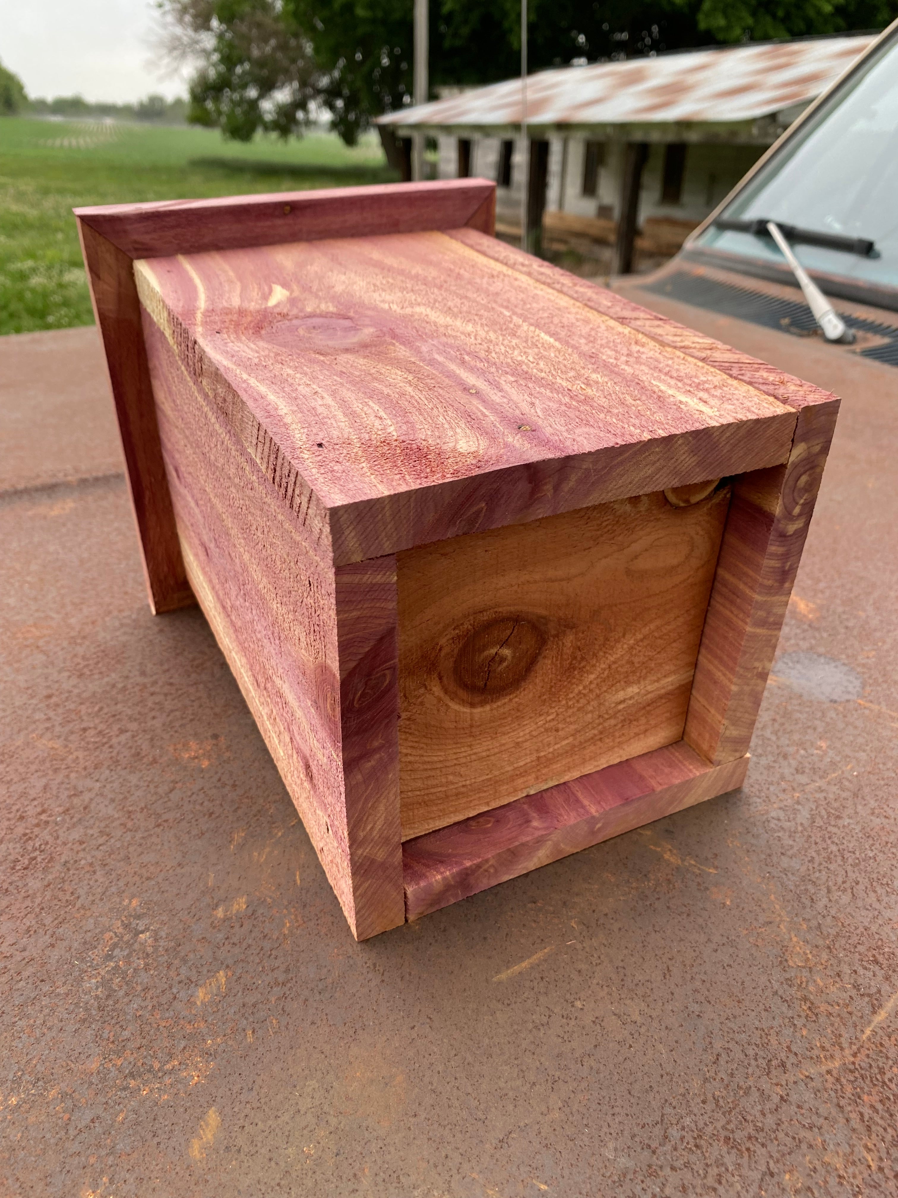 Handcrafted Eastern Red Cedar Planter 11” H x 8” W x 5” opening